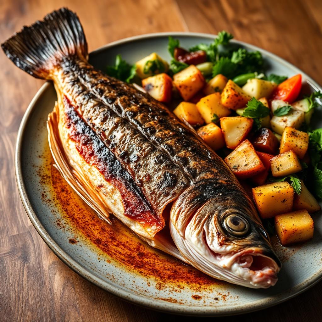 Whole Grilled Sea Bass