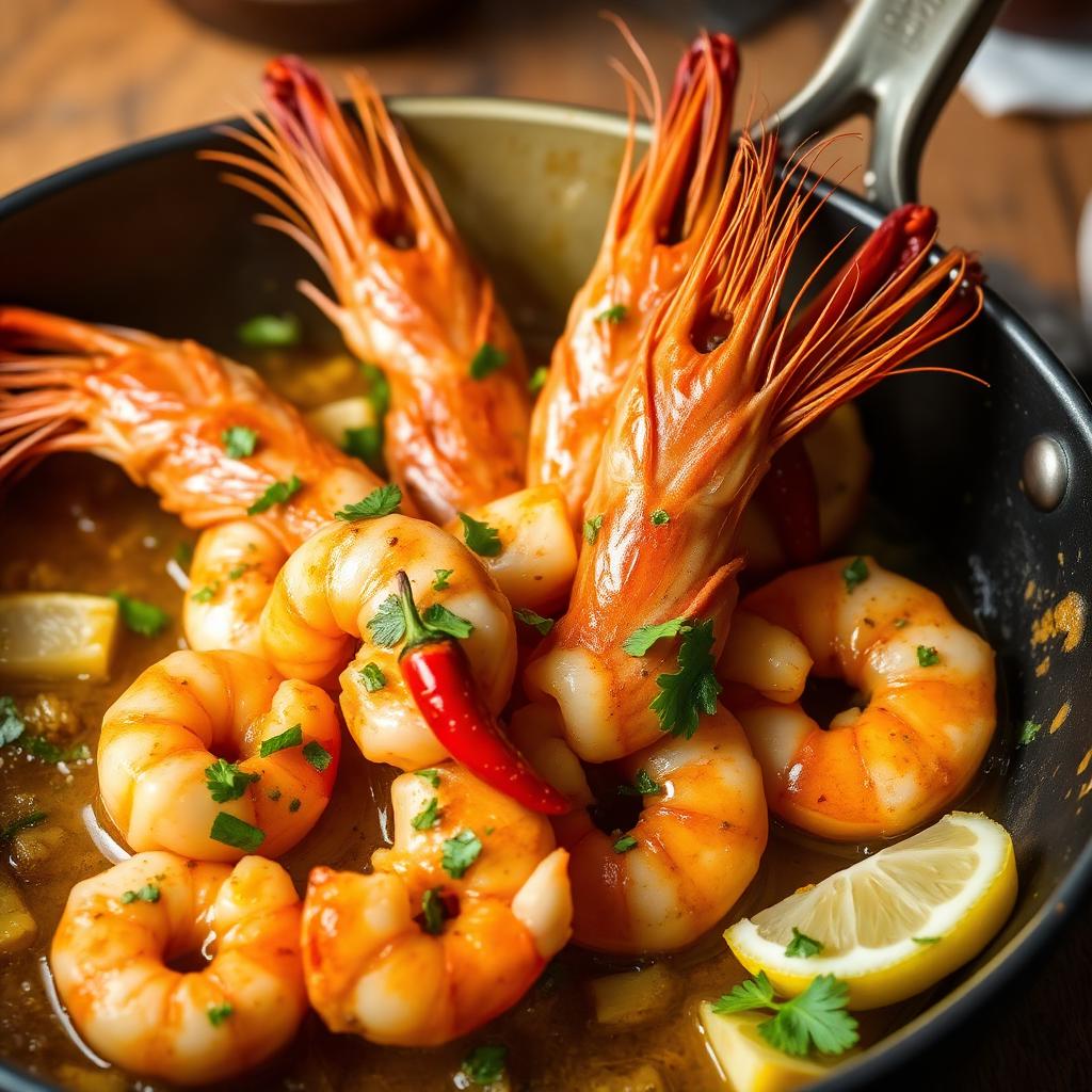 Spicy Garlic Prawns